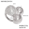 Wholesale Women's Geometric Stainless Steel And Zircon Ring With 18K Gold Plating