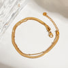 Wholesale Women's Geometric Stainless Steel Anklet With 18K Gold Electroplating Trendy Jewelry