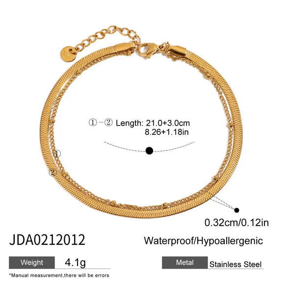 Wholesale Women's Geometric Stainless Steel Anklet With 18K Gold Electroplating Trendy Jewelry