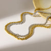 Wholesale Women's Geometric Stainless Steel Ball Chain Necklace With Pvd Furnace Vacuum Real Gold Plating