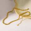 Wholesale Women's Geometric Stainless Steel Ball Chain Necklace With Pvd Furnace Vacuum Real Gold Plating