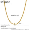 Wholesale Women's Geometric Stainless Steel Ball Chain Necklace With Pvd Furnace Vacuum Real Gold Plating