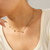 Wholesale Women's Geometric Stainless Steel Bead Chain Zircon Necklace