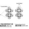 Wholesale Women's Geometric Stainless Steel Bead Splicing Earrings And Necklace Jewelry Set With 18K Gold Plating