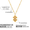 Wholesale Women's Geometric Stainless Steel Bead Splicing Earrings And Necklace Jewelry Set With 18K Gold Plating