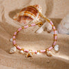 Wholesale Women's Geometric Stainless Steel Beads Shell String Anklet Electroplated Minimalist Ins Style