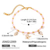 Wholesale Women's Geometric Stainless Steel Beads Shell String Anklet Electroplated Minimalist Ins Style
