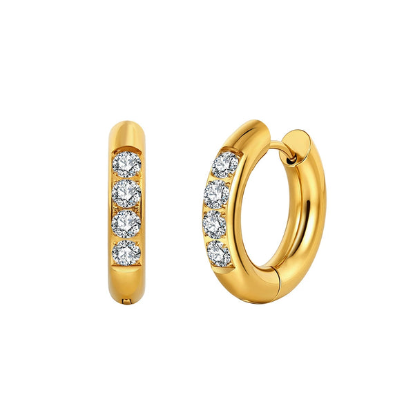 Wholesale Women's Geometric 304 Stainless Steel Bracelet And Earrings With Vacuum Real Gold Plating