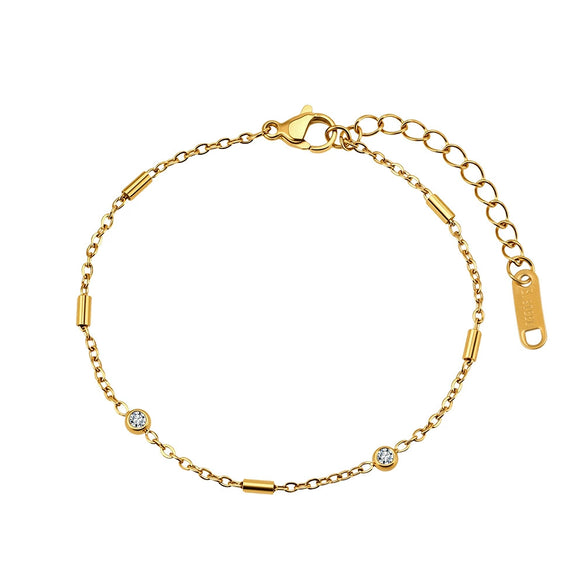 Wholesale Women's Geometric Stainless Steel Bracelet With Vacuum Plating And Original Design