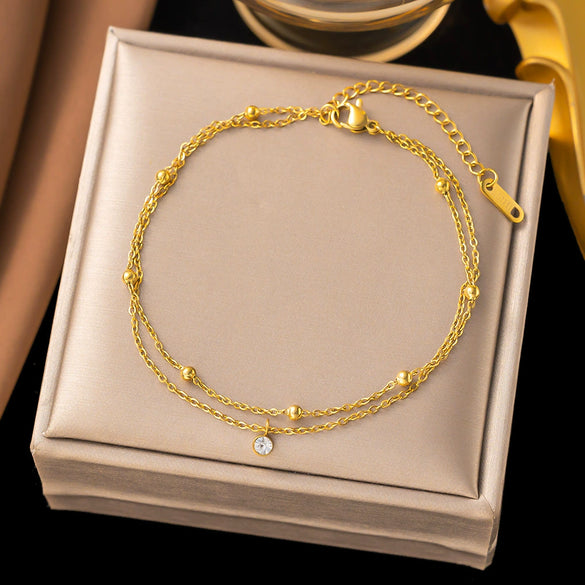 Wholesale Women's Geometric Stainless Steel Bracelet With Vacuum Plating