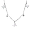 Wholesale Women's Geometric Stainless Steel Butterfly Necklace With Electroplating And Calendering Chain