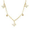 Wholesale Women's Geometric Stainless Steel Butterfly Necklace With Electroplating And Calendering Chain