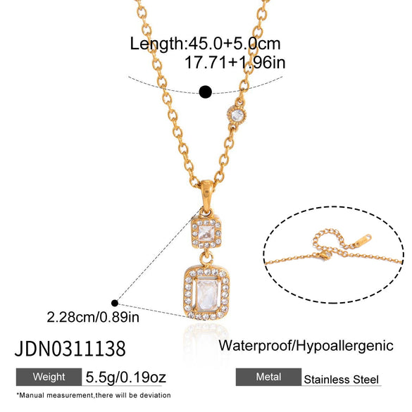 Wholesale Women's Geometric Stainless Steel Clavicle Necklace With Vacuum Real Gold Plating