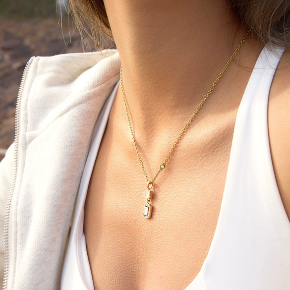 Wholesale Women's Geometric Stainless Steel Clavicle Necklace With Vacuum Real Gold Plating