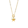 Wholesale Women's Geometric Stainless Steel Cross Chain Necklace 18K Gold Plated