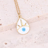 Wholesale Women's Geometric Stainless Steel Cross Necklace With Eye Pattern And Zircon Design