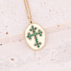 Wholesale Women's Geometric Stainless Steel Cross Necklace With Eye Pattern And Zircon Design