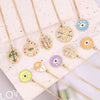 Wholesale Women's Geometric Stainless Steel Cross Necklace With Eye Pattern And Zircon Design