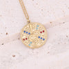 Wholesale Women's Geometric Stainless Steel Cross Necklace With Eye Pattern And Zircon Design