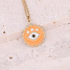 Wholesale Women's Geometric Stainless Steel Cross Necklace With Eye Pattern And Zircon Design