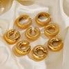 Wholesale Women's Geometric Stainless Steel Cshaped Hollow Ear Bone Clip Jewelry 18K Gold Plated