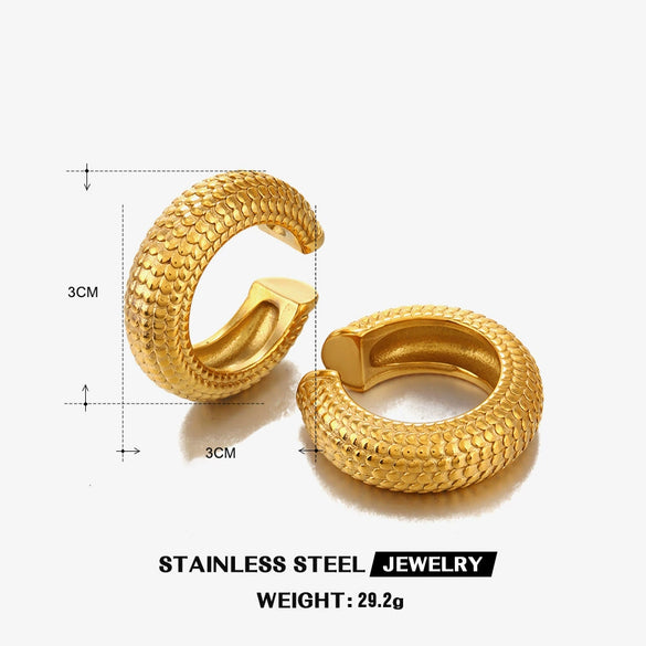 Wholesale Women's Geometric Stainless Steel Cshaped Hollow Ear Bone Clip Jewelry 18K Gold Plated
