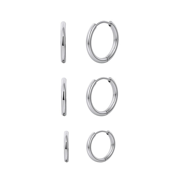 Wholesale Women's Geometric 304 Stainless Steel Ear Hoops With Vacuum Real Gold Plating In Pvd Furnace And Original Design