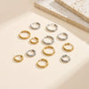 Wholesale Women's Geometric 304 Stainless Steel Ear Hoops With Vacuum Real Gold Plating In Pvd Furnace And Original Design