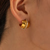 Wholesale Women's Geometric Stainless Steel Earrings 18K Gold Plated