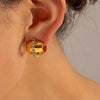 Wholesale Women's Geometric Stainless Steel Earrings 18K Gold Plated