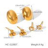 Wholesale Women's Geometric Stainless Steel Earrings Set With Zirconia In Plants Flowers Style