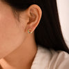 Wholesale Women's Geometric Stainless Steel Earrings With Colored Diamond Electroplated