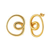 Wholesale Women's Geometric Stainless Steel Earrings With Curved Spiral Twisted Lines Vintage Style 18K Gold Plated By Vacuum Real Gold Plating In Pvd Furnace