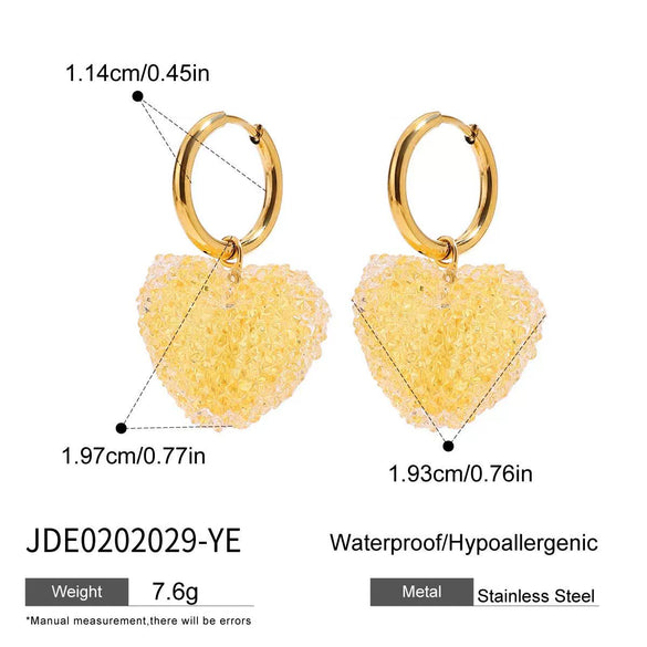 Wholesale Women's Geometric Stainless Steel Earrings With Electroplating And Multicolor Gyptian Star Love Design
