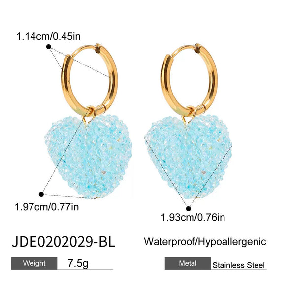 Wholesale Women's Geometric Stainless Steel Earrings With Electroplating And Multicolor Gyptian Star Love Design