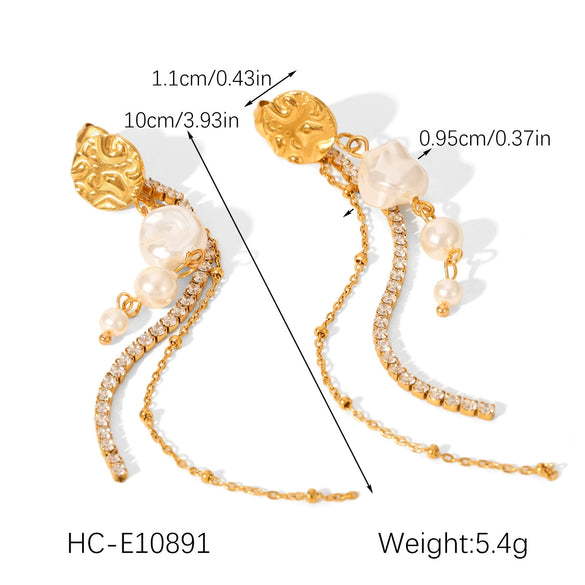 Wholesale Women's Geometric Stainless Steel Earrings With Electroplating In Ins Minimalist Style
