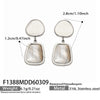 Wholesale Women's Geometric Stainless Steel Earrings With 18K Gold Plating And Motherofpearl Pendant