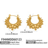 Wholesale Women's Geometric Stainless Steel Earrings With 18K Gold Plating And Zircon Inlay
