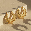 Wholesale Women's Geometric Stainless Steel Earrings With 18K Gold Plating And Zircon Inlay