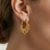 Wholesale Women's Geometric Stainless Steel Earrings With 18K Gold Plating And Zircon Inlay