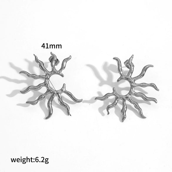 Wholesale Women's Geometric Stainless Steel Earrings With Pvd Furnace Vacuum Real Gold Plating Ins Style Minimalist
