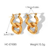 Wholesale Women's Geometric Stainless Steel Earrings With Pvd Furnace Vacuum Real Gold Plating