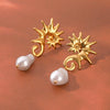 Wholesale Women's Geometric Stainless Steel Earrings With Pvd Furnace Vacuum Real Gold Plating