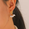 Wholesale Women's Geometric Stainless Steel Earrings With Pvd Furnace Vacuum Real Gold Plating