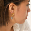 Wholesale Women's Geometric Stainless Steel Earrings With Pvd Furnace Vacuum Real Gold Plating
