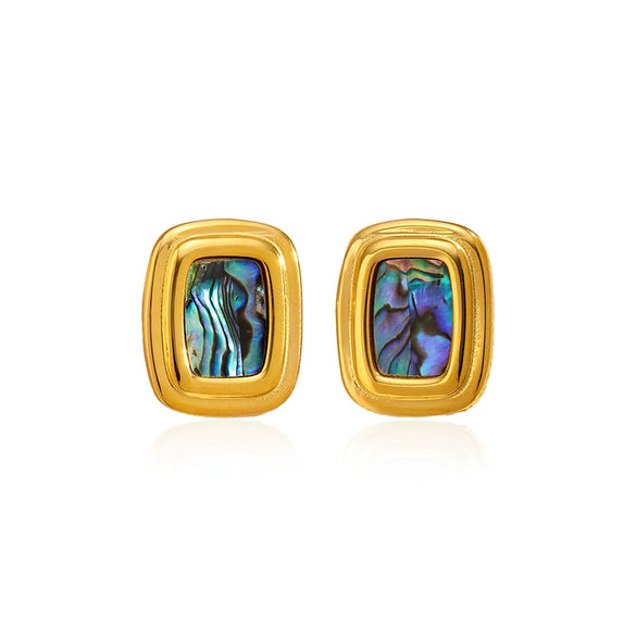 Wholesale Women's Geometric Stainless Steel Earrings With Pvd Furnace Vacuum Real Gold Plating