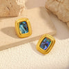 Wholesale Women's Geometric Stainless Steel Earrings With Pvd Furnace Vacuum Real Gold Plating
