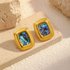 Wholesale Women's Geometric Stainless Steel Earrings With Pvd Furnace Vacuum Real Gold Plating