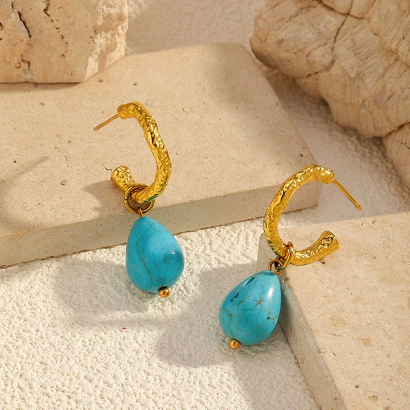 Wholesale Women's Geometric Stainless Steel Earrings With Pvd Furnace Vacuum Real Gold Plating