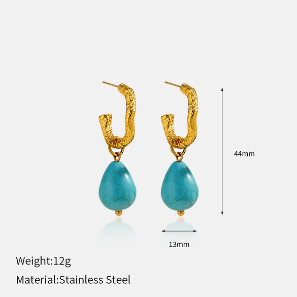 Wholesale Women's Geometric Stainless Steel Earrings With Pvd Furnace Vacuum Real Gold Plating